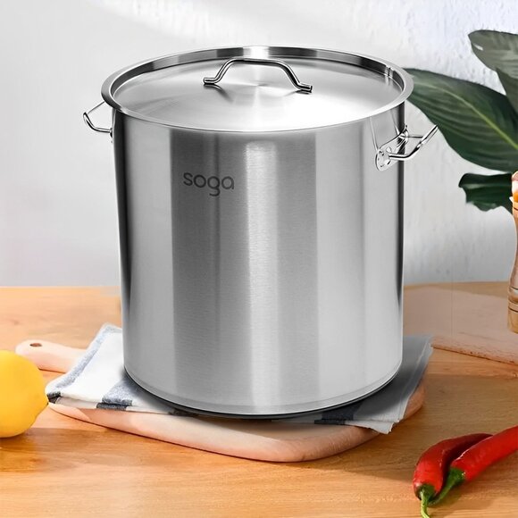 SOGA 33L Stainless Steel Stockpot – Extra-Large Heavy-Duty Cooking Pot for Soup - Picture 6 of 12